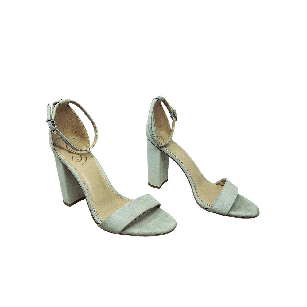 Sam Edelman Sandals 10 Wom Yaro Green Block Heel Ankle Strap Dress Shoes Wedding